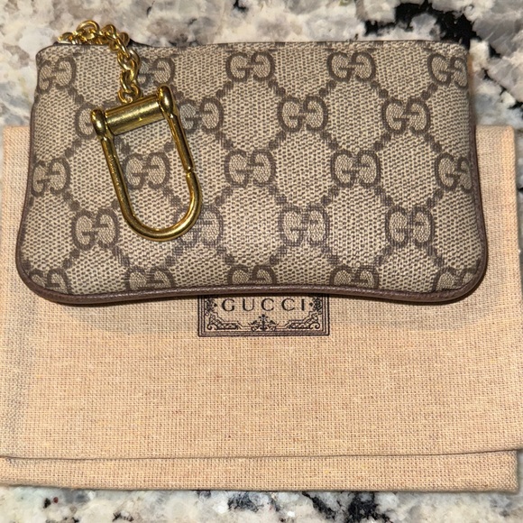 ✨100% AUTHENTIC GUCCI OPHIDIA BROWN KEY POUCH LIKE NEW/USED (DISCONTINUED)✨W/BOX - Picture 6 of 13